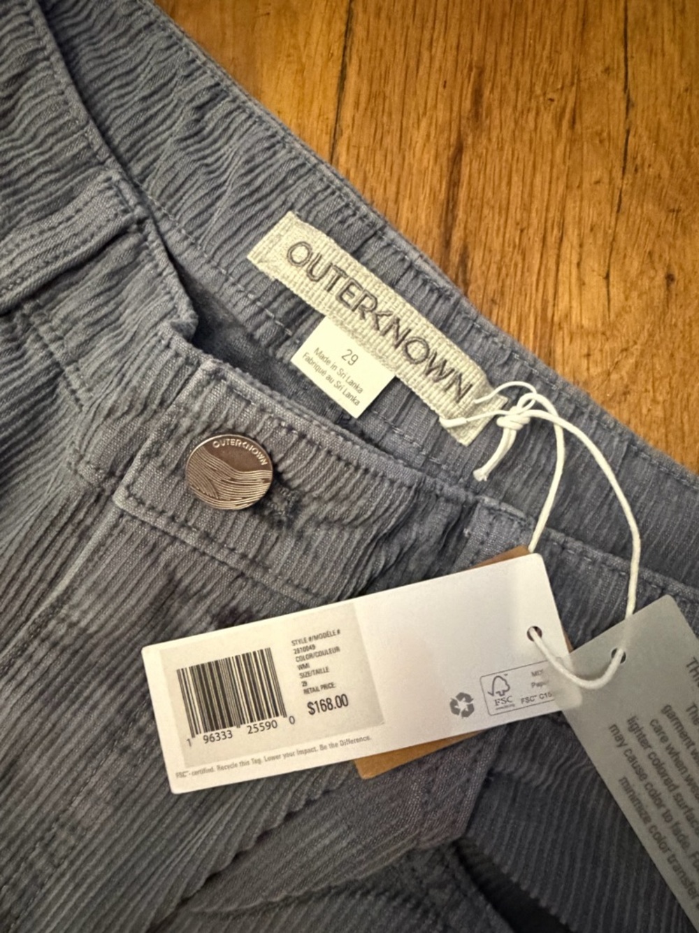 Outerknown Smith Cord Pant Women’s Washed Marine size 29 - Picture 3 of 3
